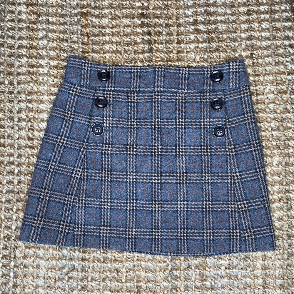 Gap Plaid Wool Skirt